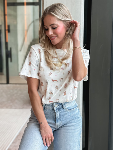 T-shirt Doggy - Blanc