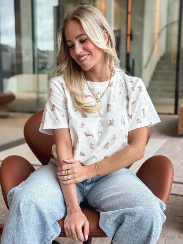 T-shirt Doggy - Blanc