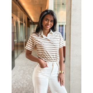 Polo ligné Sylviane - Beige