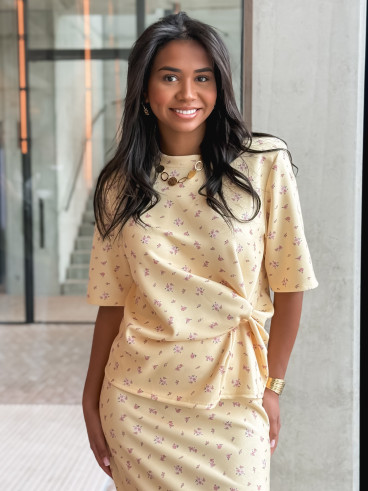 Blouse à fleurs Calathéa - Jaune