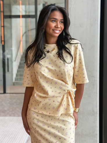 Blouse à fleurs Calathéa - Jaune