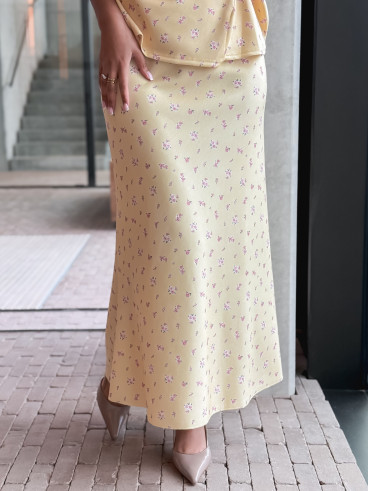Jupe longue à fleurs Calathéa - Jaune