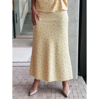 Jupe longue à fleurs Calathéa - Jaune