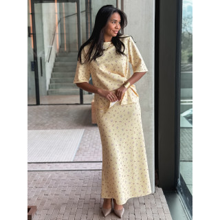 Jupe longue à fleurs Calathéa - Jaune