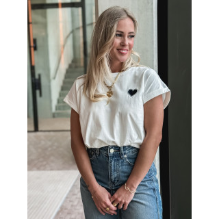 T-shirt Dina - Blanc/Bleu marine