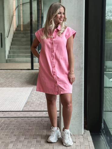 Robe courte en jeans Lenaya - Rose