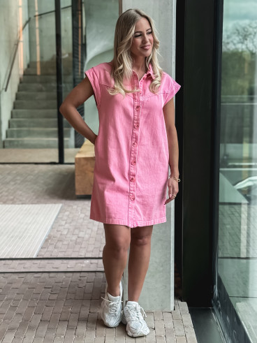 Robe courte en jeans Lenaya - Rose