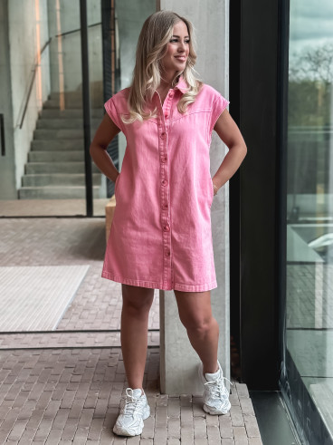 Robe courte en jeans Lenaya - Rose