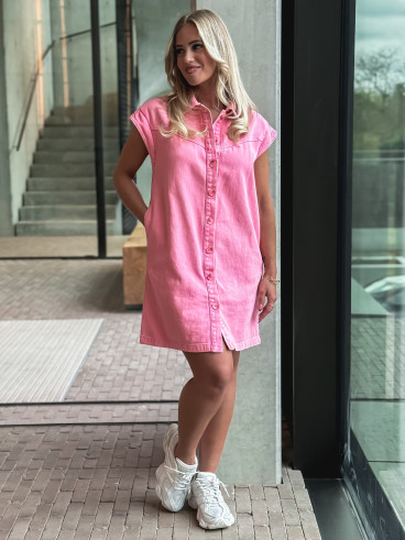 Robe courte en jeans Lenaya - Rose