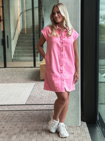 Robe courte en jeans Lenaya - Rose