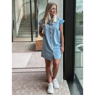 Robe courte en jeans Leya - Bleu clair