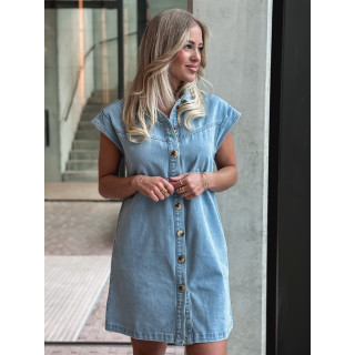 Robe courte en jeans Leya - Bleu clair