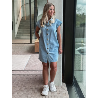 Robe courte en jeans Leya - Bleu clair