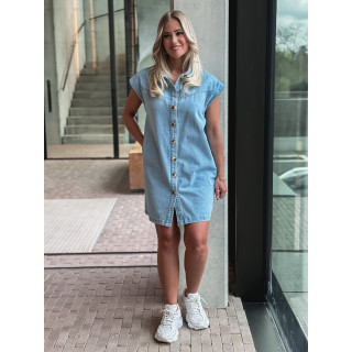 Robe courte en jeans Leya - Bleu clair