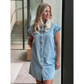 Robe courte en jeans Leya - Bleu clair