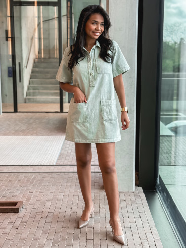 Robe courte en jeans Lenaya - kaki