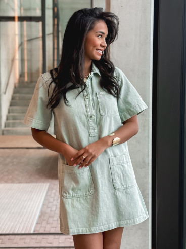 Robe courte en jeans Lenaya - kaki