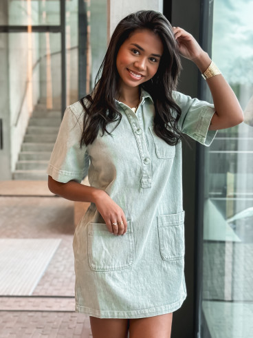 Robe courte en jeans Lenaya - kaki