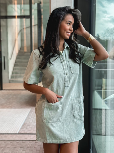 Robe courte en jeans Lenaya - kaki