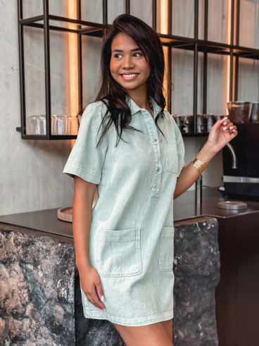 Robe courte en jeans Lenaya - kaki