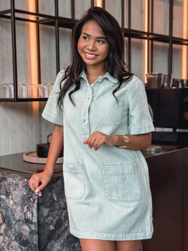 Robe courte en jeans Lenaya - kaki