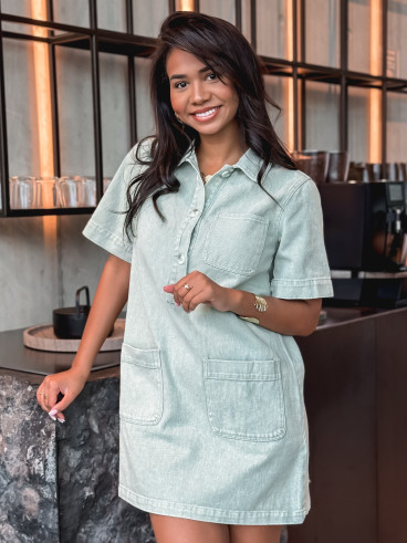 Robe courte en jeans Lenaya - kaki