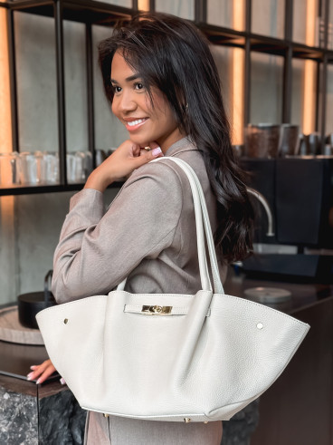 Sac en cuir Eleysa - Ecru