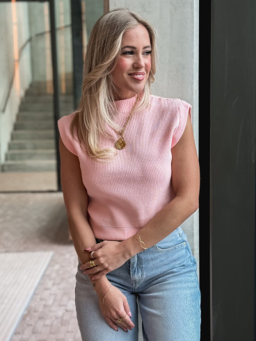 Pull sans manches Lydie - Rose