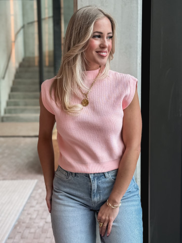 Pull sans manches Lydie - Rose