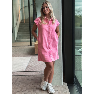 Robe courte en jeans Leya - Rose