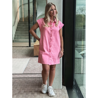 Robe courte en jeans Leya - Rose