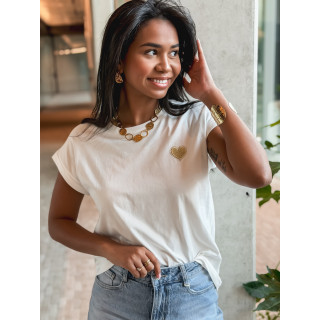 T-shirt Dina - Blanc/Doré