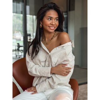 Chemise lignée Sandrine - Beige