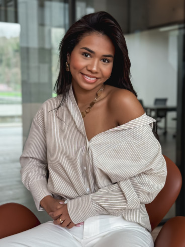 Chemise lignée Sandrine - Beige