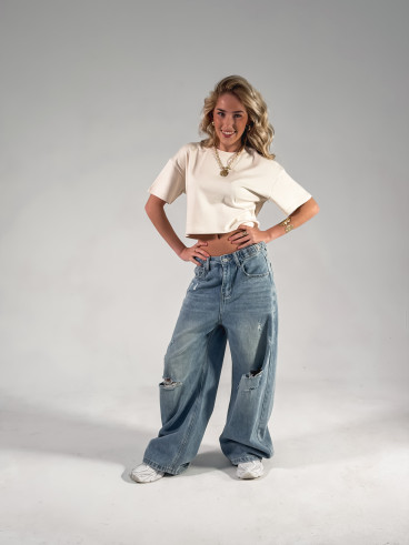 Crop T-shirt Clélia - Beige