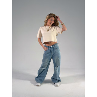 Crop T-shirt Clélia - Beige