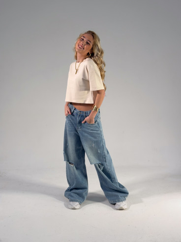 Crop T-shirt Clélia - Beige