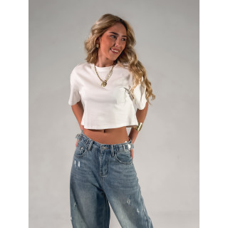 Crop T-shirt Clélia - Blanc