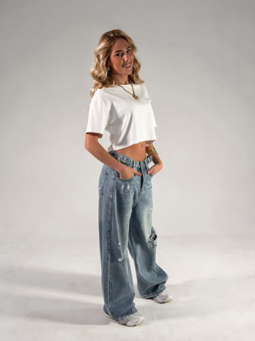 Crop T-shirt Clélia - Blanc