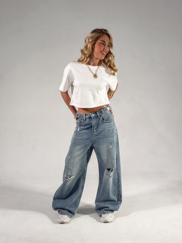 Crop T-shirt Clélia - Blanc