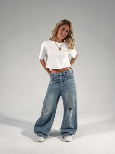 Crop T-shirt Clélia - Blanc