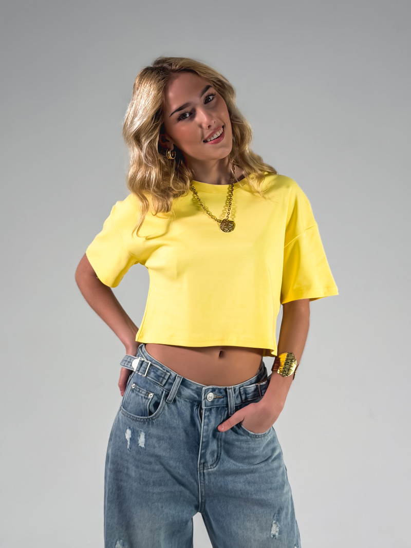 Crop T-shirt Clélia - Jaune