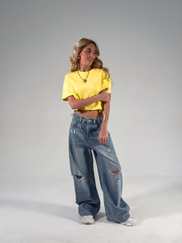 Crop T-shirt Clélia - Jaune