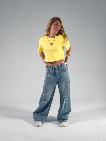 Crop T-shirt Clélia - Jaune