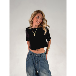 Crop T-shirt Clélia - Noir