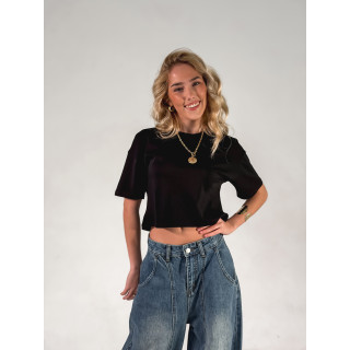 Crop T-shirt Clélia - Noir