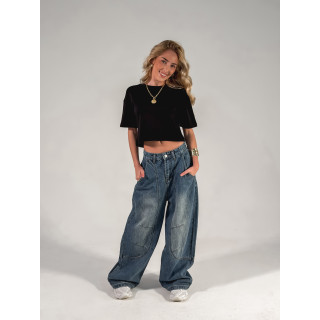 Crop T-shirt Clélia - Noir