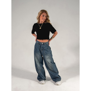 Crop T-shirt Clélia - Noir