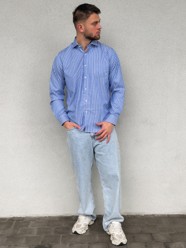 Chemise lignée Tino - Bleu