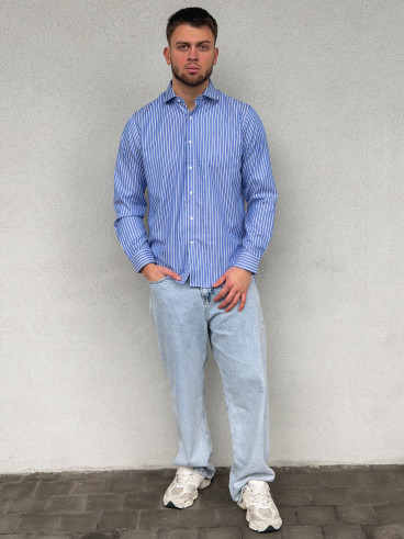 Chemise lignée Tino - Bleu